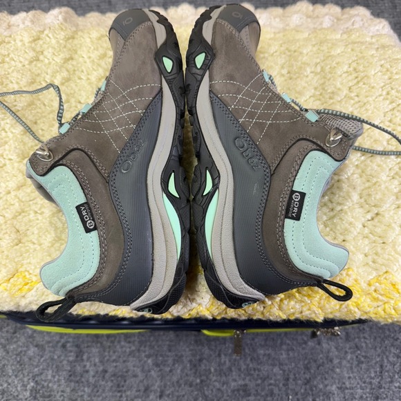 OBoz Waterproof Hiking Shoes Women's Gray Teal Lace Up Outdoor Boots women's S 8 - Picture 8 of 16